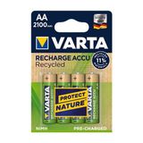 Varta Recharge Accu Recycled AA 2100 mAh 1.2 V Ni-Mh Pil 4'lü Yüksek Performanslı Şarj Edilebilir