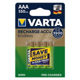 Varta Şarj Edilebilir Accu Aaa 550 Mah İnce Şarjlı Pil 4'lü