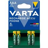 Varta Şarjlı Pil AAA 800 mAh Ni-Mh 1,2 V İnce 4 Adet Yüksek Performanslı Enerji Kaynağı