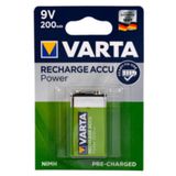 Varta Şarjlı Tekli Blister 1 Adet Kare 9 Volt Şarz Edilir Pil