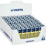 Varta Superlife 60 Adet Çinko Karbon AA Pil 1.5 V Düşük Enerji Tüketen Cihazlar İçin