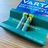 Varta Telsiz Telefonlar için İNCE AAA tip PİL Varta 1000 Mah Telsiz Telefon Pili Bataryası - 2'li