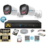 Vartek Bilişim 2 Kameralı Full HD Güvenlik Kamera Seti 500 GB HDD 5MP Gece Görüşlü (Siyah-Beyaz) Sabit İp Gerekmez