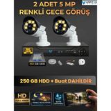VARTEK BİLİŞİM 2 Kameralı Set 250 Gb Hdd Full Hd Gece Görüşlü Güvenlik Kamerası Sistemi-Sabit İp Gerektirmez-
