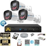 Vartek Bilişim 3 Kameralı Full HD Güvenlik Kamera Seti 500 GB HDD 5MP Gece Görüşlü (Siyah-Beyaz) Sabit İp Gerekmez