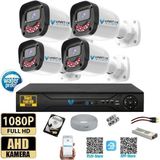 Vartek Bilişim 4 Kameralı Full HD Güvenlik Kamera Seti 500 GB HDD 5MP Gece Görüşlü (Siyah-Beyaz) Sabit İp Gerekmez
