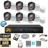 Vartek Bilişim 6 Kameralı Full HD Güvenlik Kamera Seti 1 TB HDD 5MP Gece Görüşlü (Siyah-Beyaz) Sabit İp Gerekmez