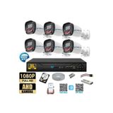 Vartek Bilişim 6 Kameralı Full HD Güvenlik Kamera Seti 320 GB HDD 5MP Gece Görüşlü (Siyah-Beyaz) Sabit İp Gerekmez