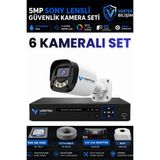 Vartek Bilişim 6 Kameralı Full HD Güvenlik Kamera Seti 500GB HDD 5MP Gece (Renkli) Görüşlü - Sabit IP Gerektirmez - 500 GB HDD