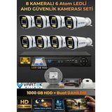 Vartek Bilişim 8 Kameralı 6 Atom LED Gece Renkli Görüşlü Güvenlik Kamerası Seti + 1 Tb HDD