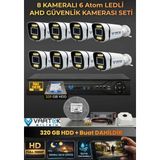 Vartek Bilişim 8 Kameralı 6 Atom LED Gece Renkli Görüşlü Güvenlik Kamerası Seti + 320 GB HDD
