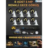 VARTEK BİLİŞİM 8 Kameralı Set 1000 Gb Hdd Full Hd Gece Görüşlü Güvenlik Kamerası Sistemi-Sabit İp Gerektirmez-