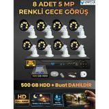 VARTEK BİLİŞİM 8 Kameralı Set 500 Gb Hdd Full Hd Gece Görüşlü Güvenlik Kamerası Sistemi-Sabit İp Gerektirmez-