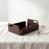 Vasa Concept Dekoratif Metal Organizer – 24×16×7.5 cm | Acı Kahverengi Modern Sunum Tepsisi ve Organizer | Dayanıklı Metal Dekor Ürünü | Hygge TD-004