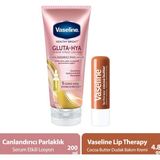 Vaseline Gluta Hya Serum Etkili Losyon 200 ml + Dudak Bakım Kremi Cocoa Butter 4.8 gr