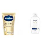 Vaseline Gluta Hya Serum Etkili UV Losyon Leke Karşıtı ve Aydınlarıcı 200 ml + Dove Nemlendirici Sıvı Sabun Caring 450 ml