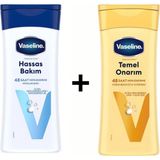 Vaseline Vücut Losyonu Temel Onarım Kuru Ciltler Için 200 ml ve Hassas Bakım Kuru Çok Kuru ve Hassas Ciltler Için 200 ml