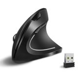 Vassink Ergonomik fare, şarj edilebilir kablosuz fare, 2,4 GHz şarj edilebilir, kablosuz dikey optik fare, USB alıcılı, 6 düğmeli, 800/1200/1600 DPI, dizüstü bilgisayar, bilgisayar, bilgisayar için,