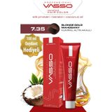 Vasso Kadın Saç Boyası 7.35 Kumral Altın Akaju 100 ml