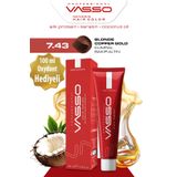 Vasso Kadın Saç Boyası 7.43 Kumral Bakır Altın 100 ml