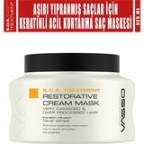 Vasso Keratin ve Havyar Ekstraktlı Saç Bakım Maskesi 525 ml Yıpranmış Saçlar İçin Profesyonel Onarım