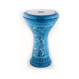 Vatan 3029M Mavi Döküm Darbuka 21,50 Cm Çapında 44 Cm Yüksekliğinde Motifli Tasarım