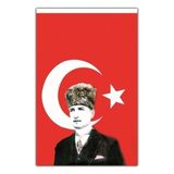 Vatan Atatürklü Bayrak 70X105CM Türk Bayrağı - Kırmızı - Beyaz