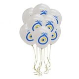 Vatan Balon Nazar Boncuğu Baskılı Beyaz VT911 (100 Lü Paket)