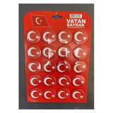 Vatan Bayrak Türk Bayrağı Rozet 20'Li Set Ay Yıldız Kırmızı Beyaz Metal Pin Rozet