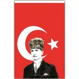 Vatan Bayrak Vatan Atatürklü Bayrak 50X75 Atalı Türk Bayrağı