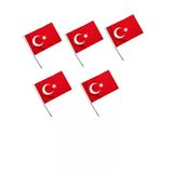 Vatan Bez Bayrak Sopalı 5 Adet 20X30 Cm