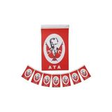 Vatan Ipli Bayrak Atalı 50 Li Küçük Boy 1 Adet ( 6 x 10 cm ) - Kırmızı - Beyaz - İpli Bayrak