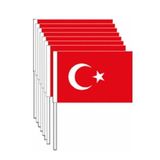 vatan Sopalı Ay Yıldızlı Kağıt Bayrak Küçük 80Li