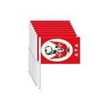 Vatan Sopalı Bayrak Atalı 12 x 19 cm 5 Adet ( Kağıt Malzemeden Üretilmiştir )