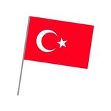 Vatan Sopalı Bez Bayrak 50X75 Türk Bayrağı - 2 Adet - 1 Çift