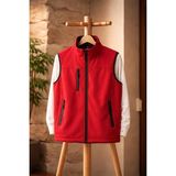 Vatan Tekstil Dik Yaka Slim Fit 3 Cepli Softshell Erkek Yelek Su Itici Kumaş - Kırmızı