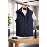 Vatan Tekstil Dik Yaka Slim Fit 3 Cepli Softshell Erkek Yelek Su İtici Kumaş Lacivert