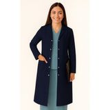Vatan Tekstil Kadın Klasik Yaka Alpaka Kumaş Slim Fit Önlük, Doktor, Öğretmen, Hemşire, Stajyer, Çalışma Önlüğü - Lacivert - 38