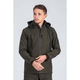 Vatan Tekstil Suya Dayanıklı Slim Fit Softshell Kapüşonlu Erkek Mont - XL - Haki