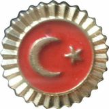 Vatan Vt605 Rozet Türk Bayraklı Dipli Tırtıklı 30 Lu (1 Paket 30 Adet)