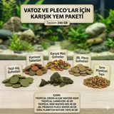 Vatoz ve Pleco’lar İçin Karışım Yem Paketi 5 Çeşit 200 GR
