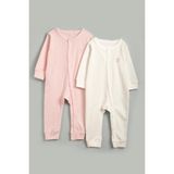 Vauva 2'li Çıtçıtlı Tulum Pijama Uzun Kollu Mevsimlik Bebek Çocuk Nakışlı Tulum - Pembe - 18 - 24 Ay
