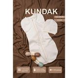 Vauva Bebek Için %100 Pamuklu Çif Taraflı Fermuarlı Kundak Yumuşak Penye Kumaş Nefes Alabilen Kumaş - Standart - Krem
