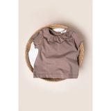 Vauva Kız Çocuk Tişört Yaklı Body Tişört - Kahve - 4 - 5 Yaş