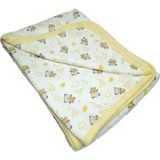 Vav Baby Ayıcık Desenli Bebek Tek Kat Kapitone Battaniye Kundak 80X90 cm Sarı - 80 x 90 cm