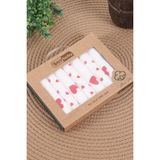 Vav Baby Vavbaby 7’li Bebek Ağız Mendili Seti – Pamuk, Yumuşak ve Emici Büyük Kalp - 20 x 20 cm - Kırmızı