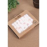 Vav Baby Vavbaby 7’li Bebek Ağız Mendili Seti – Pamuk, Yumuşak ve Emici Pembe Tavşan - 20 x 20 cm - Beyaz