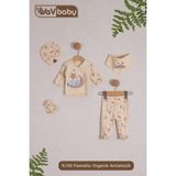 Vav Baby Vavbaby Organik Hastane Çıkışı 5’Li Uyuyan Ayı - Mavi - Yenidoğan - Bej-CM1