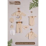 Vav Baby Vavbaby Organik Hastane Çıkışı 8’li Sleepy Bear Mavi - Yenidoğan - Bej-CM1