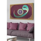 Vav Harfi Saatli Kanvas - Canvas Tablo